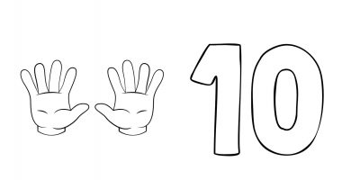 cartel 10 con dedos